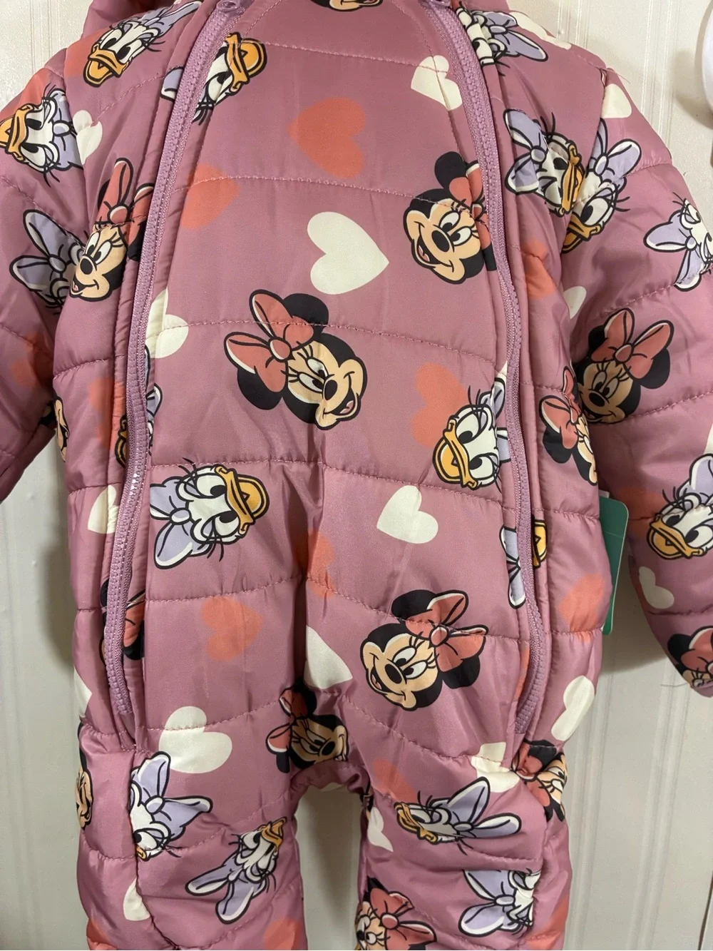 Disney Pink Minnie & Daisy Hooded Puffer One-Piece